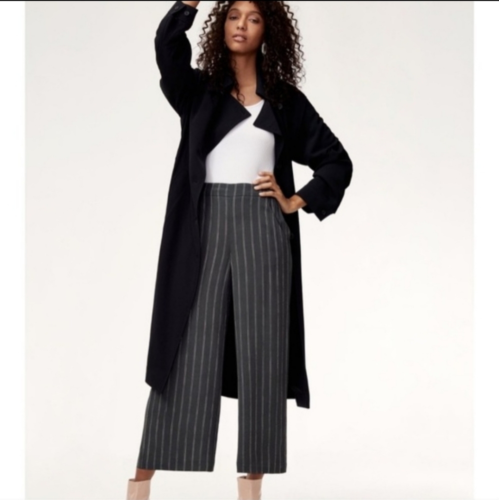 Aritzia Wilfred High rise wide Faun pant with bow